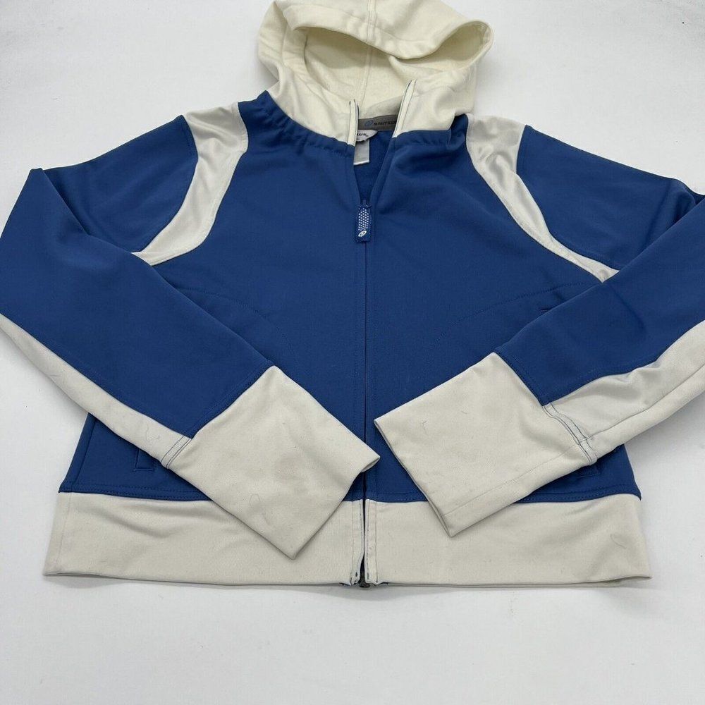 Nautilus Blue white crop long sleeve jacket size XS